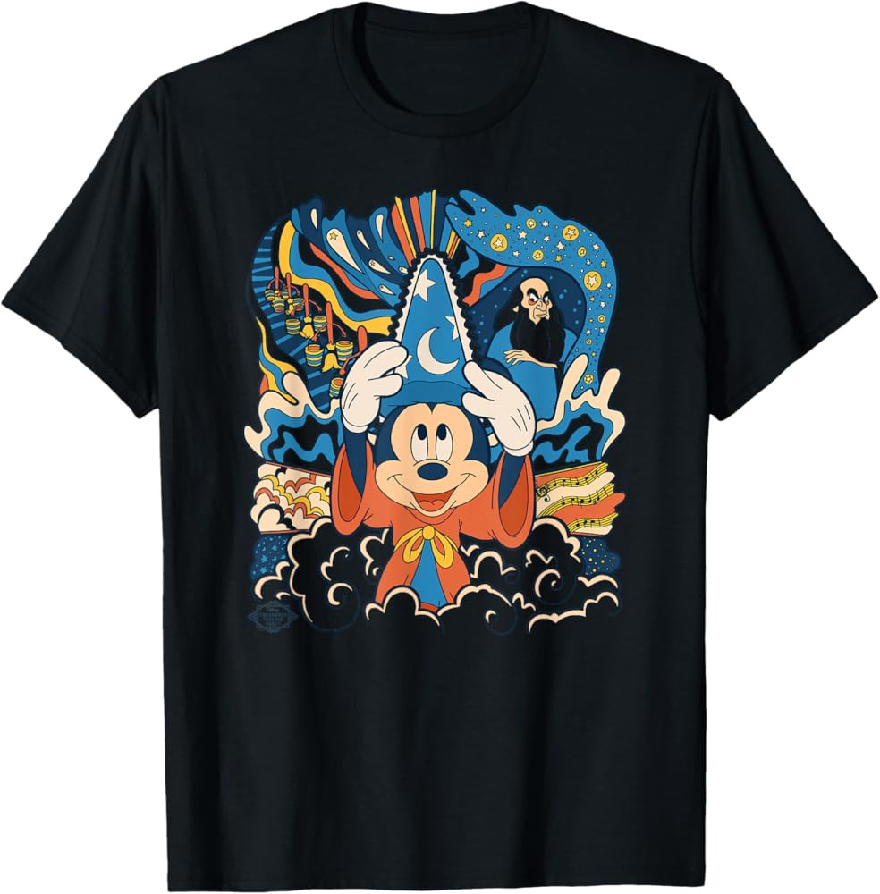 Disney Fantasia Mickey Mouse Sorcerer’s Apprentice Retro T-Shirt | Amazon (US)