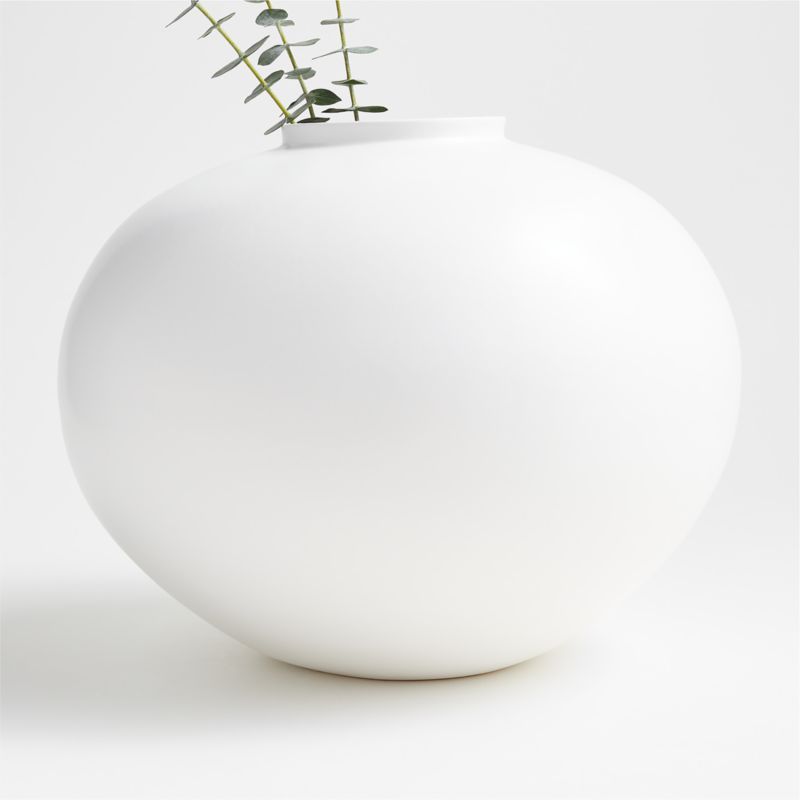 Jimena White Round Vase + Reviews | Crate and Barrel | Crate & Barrel