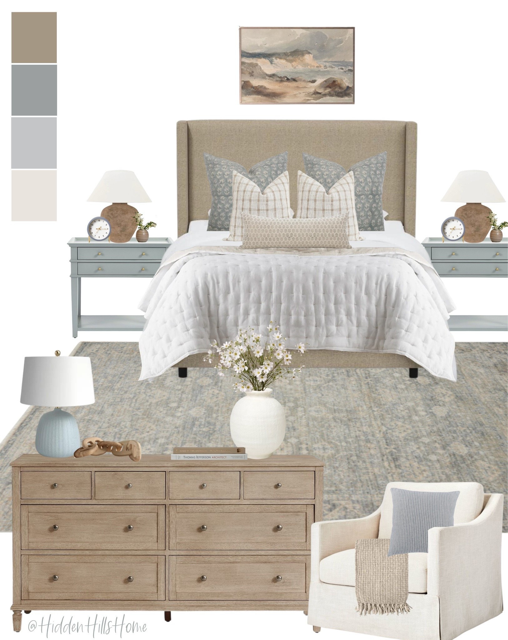 Coastal bedroom decor mood board, bedroom decor ideas, bedroom design inspiration, bedroom inspo #bedroom

#LTKHome #LTKSaleAlert #LTKSeasonal