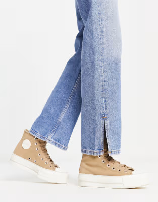 Converse Chuck Taylor All Star Lift Cozy Utility sneakers in desert sand | ASOS (Global)