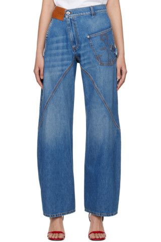 Blue Twisted Jeans | SSENSE