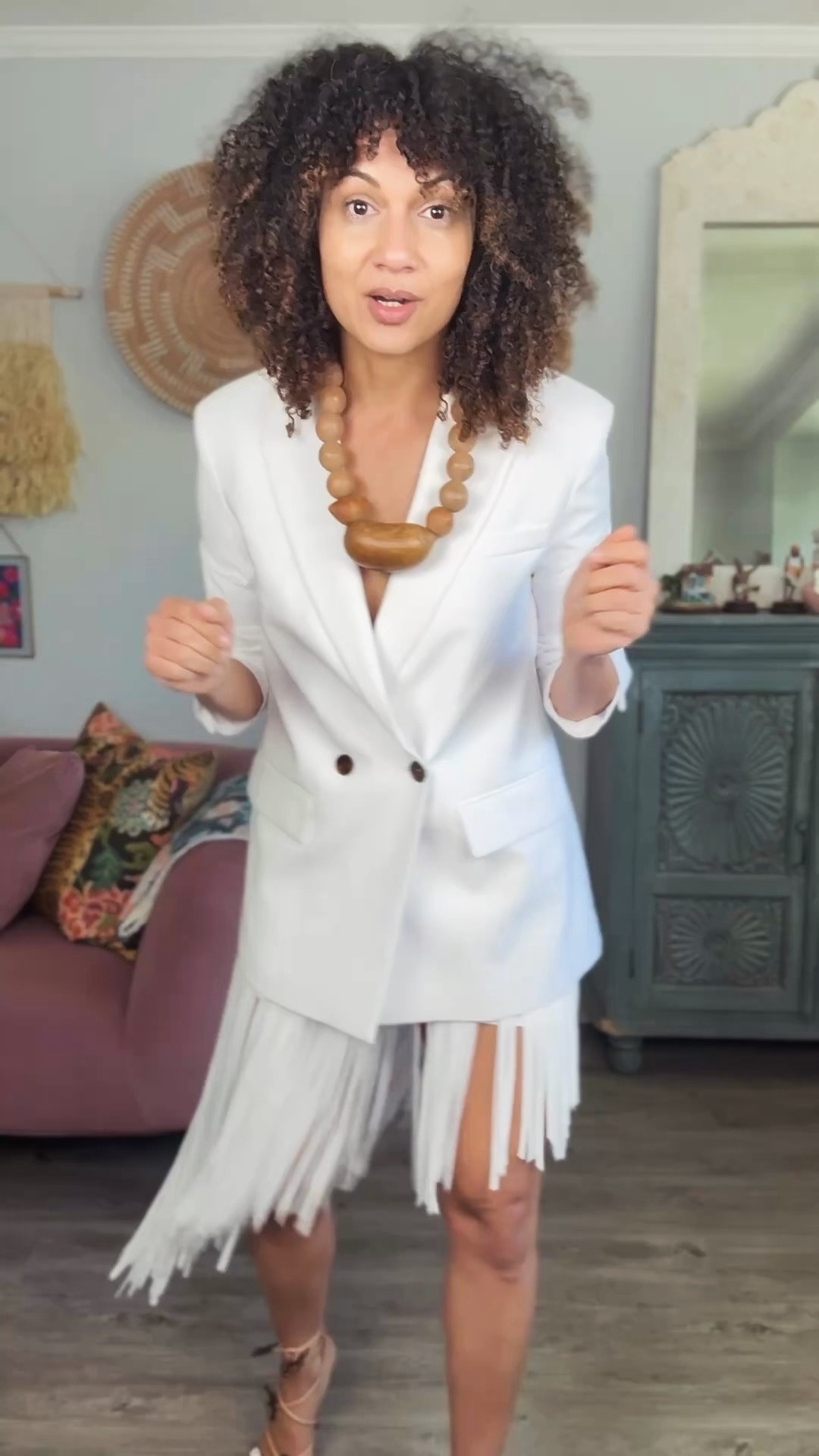 A fun elevated party look for women over 35. 
I’m in an XS in the blazer. It’s a big cut. 
S in the skirt. It fits true to size.

#LTKcanada #LTKover50style #LTKpartywear
