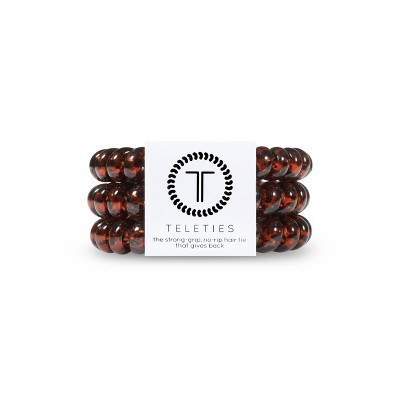 TELETIES Elastics - Tortoise - Large -3ct: Hair Styling, All Hair Types, Pattern Tortoise Print, Includes Elastic | Target