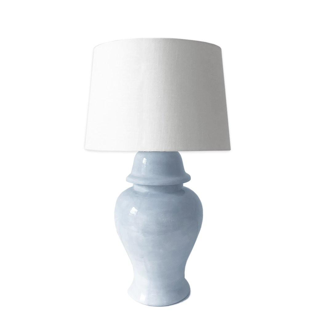 Hydrangea Light Blue Ginger Jar Lamp | Lo Home by Lauren Haskell Designs