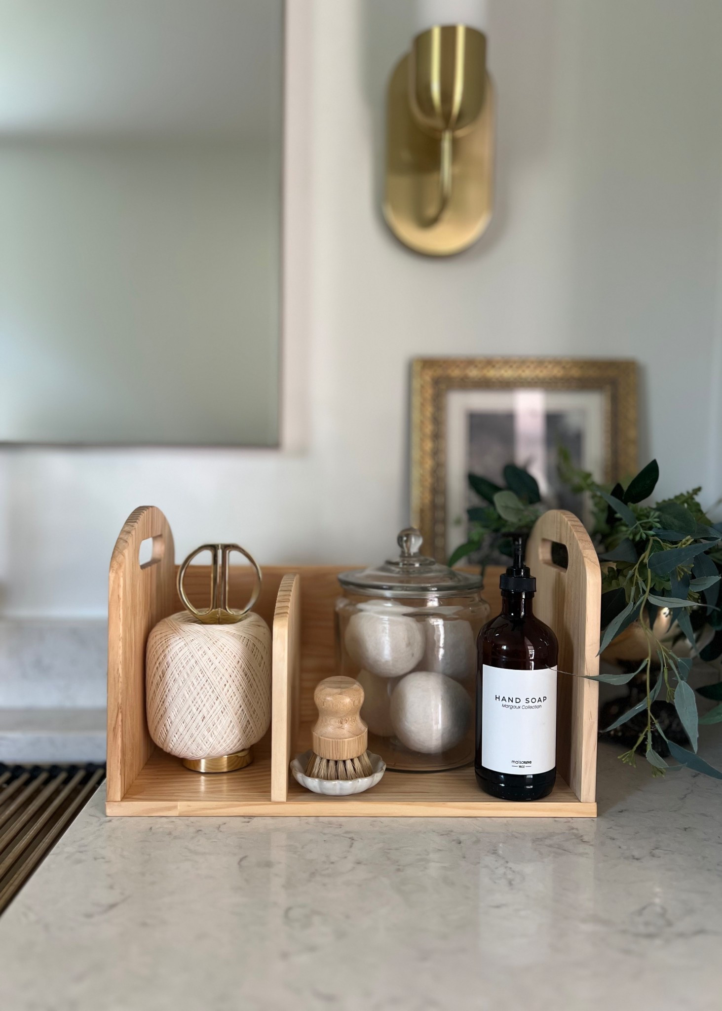 Organized my laundry room with these stylish and functional items—a wooden countertop organizer, bamboo dish brushes, glass jar for the wool dryer balls and more—all available on Amazon  

#LTKmomlife #LTKHome #LTKSaleAlert
