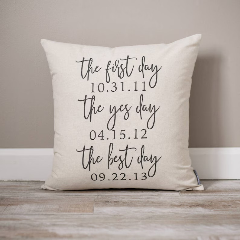 The First Day the Yes Day the Best Day Gift Pillow Wedding Gift Wedding Gifts for Couple Bridal S... | Etsy (US)