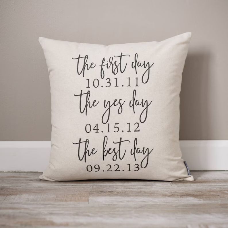 The First Day The Yes Day The Best Day Gift Pillow | Wedding Gift | Wedding Gifts for Couple | Br... | Etsy (US)