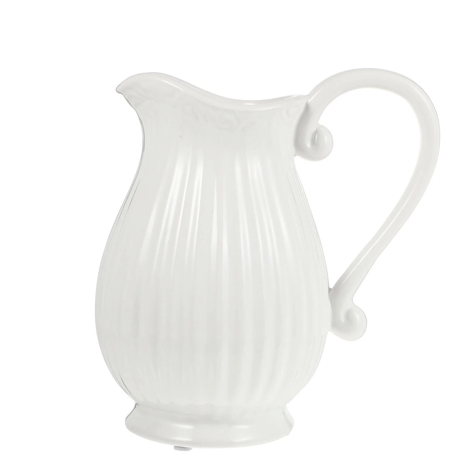 Hemoton Vase Pitcher Ceramic Flower Jug Farmhouse Decorative Home White Rustic Pottery Arranging ... | Walmart (US)