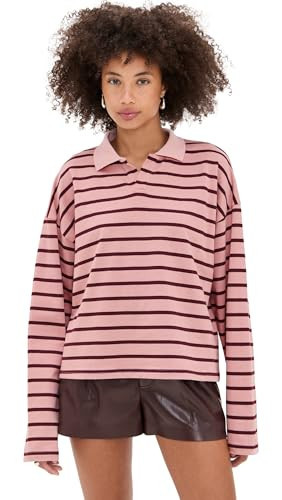 Lioness Women's Rebels Jersey, Burgundy Blush Stripe, M | Amazon (US)