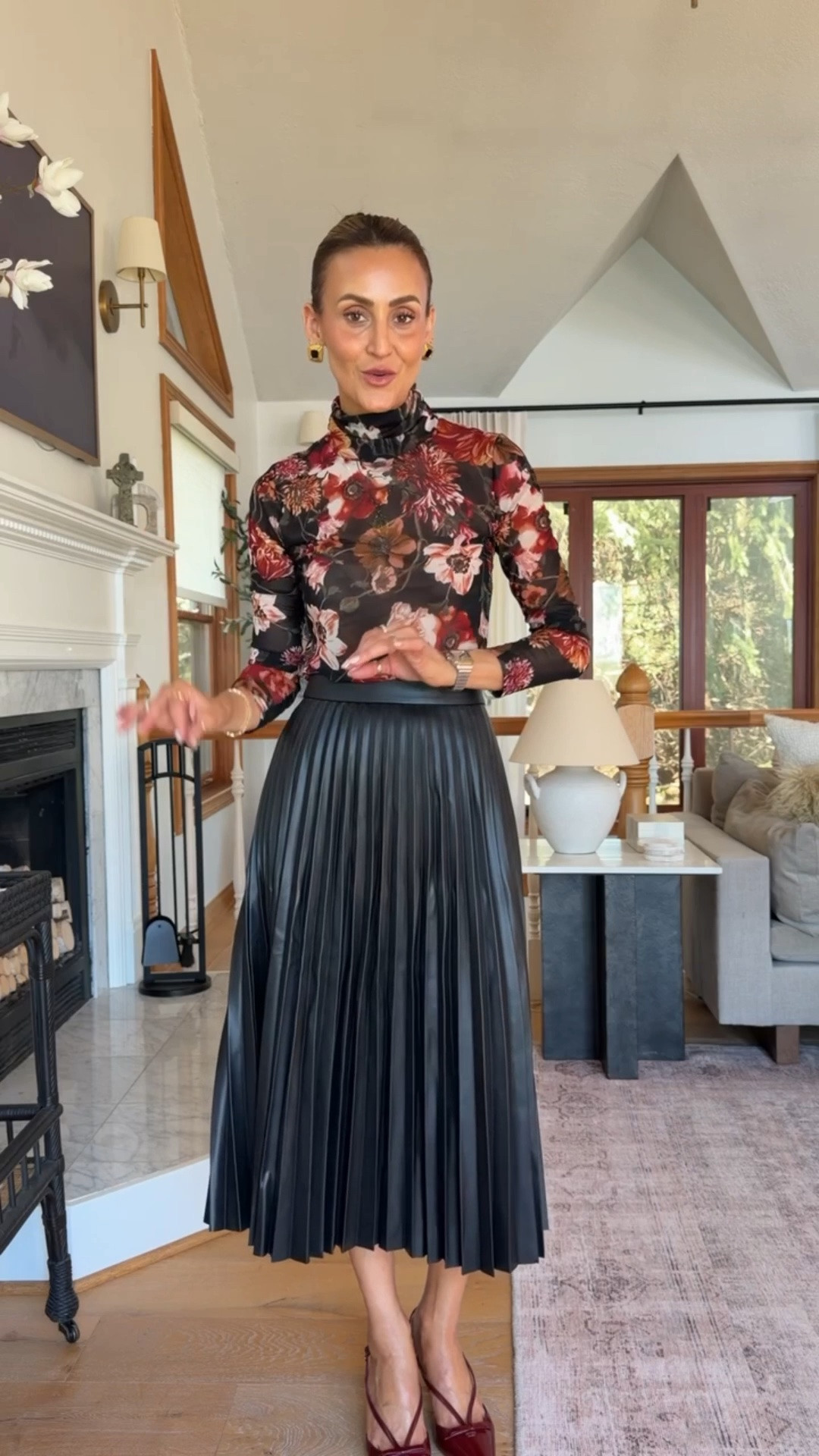 A pleated skirt is the best staple for every fall, wear it with cami, chunky knit, or fun top like here.

#LTKSeasonal #LTKOver40