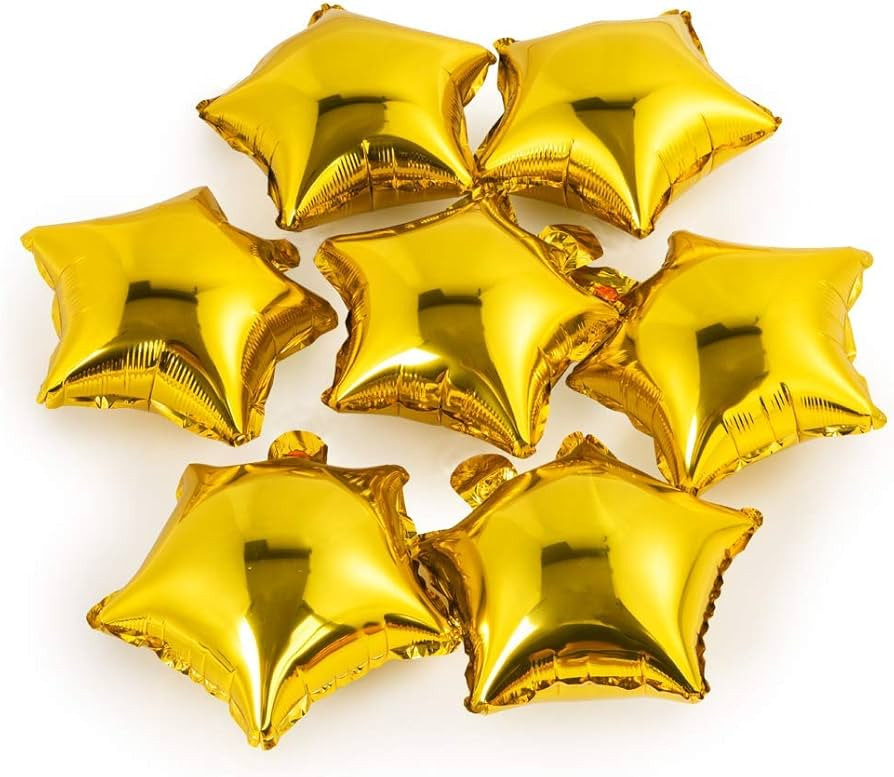 Star-shaped Balloon,10" Gold Foil Balloon Mylar Balloon,Pack of 50 | Amazon (US)