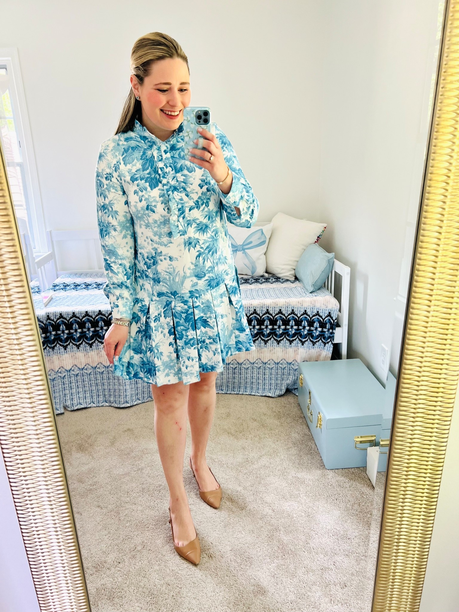 Spring Work Outfit || Workwear || Work Outfits || Tuckernuck Dupe || Blue and White Dress 

#LTKootd #LTKWorkwear