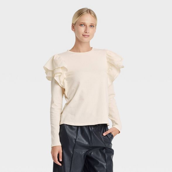 Women's Ruffle Long Sleeve Knit Top - Who What Wear™ | Target