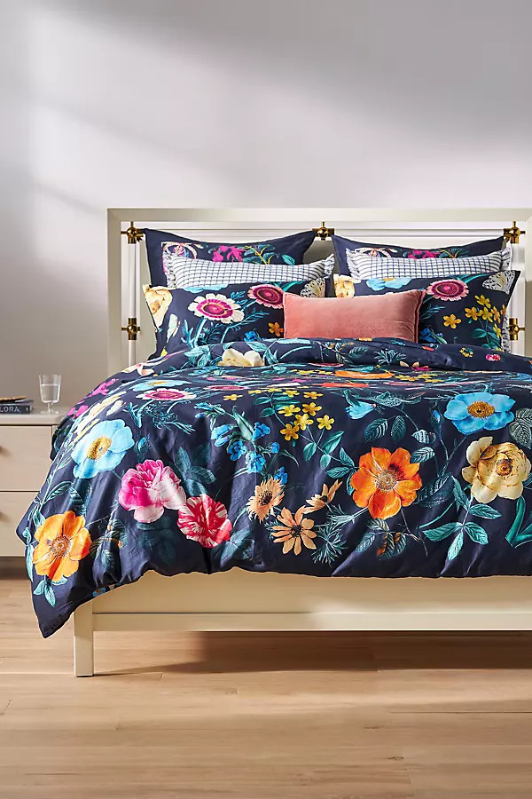 The Organic Cotton Sateen Printed Duvet Cover by Maeve | Anthropologie (US)