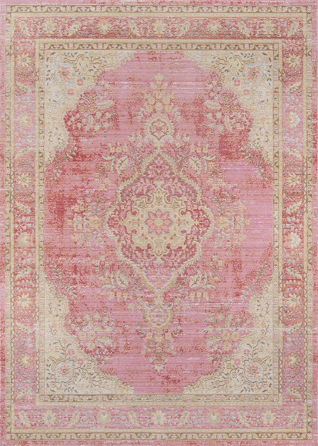 Momeni Rugs Isabella Traditional Medallion Flat Weave Area Rug, 2' X 3', Pink | Amazon (US)