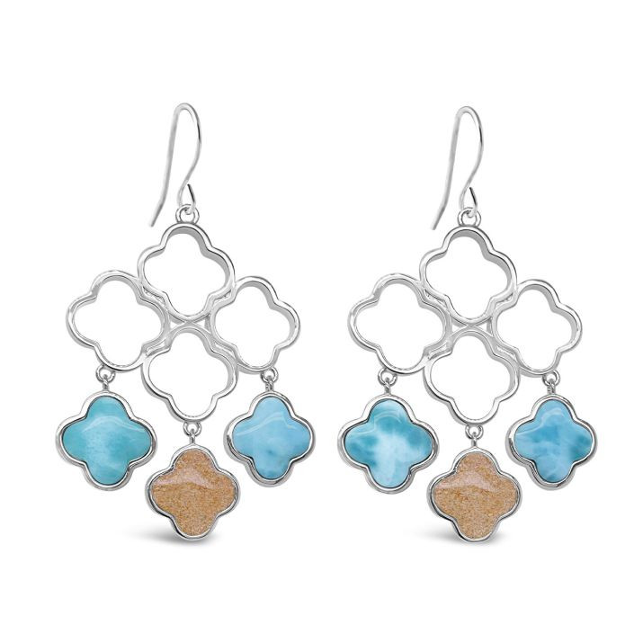 Vanessa Earrings - Larimar and Sand | Dune Jewelry