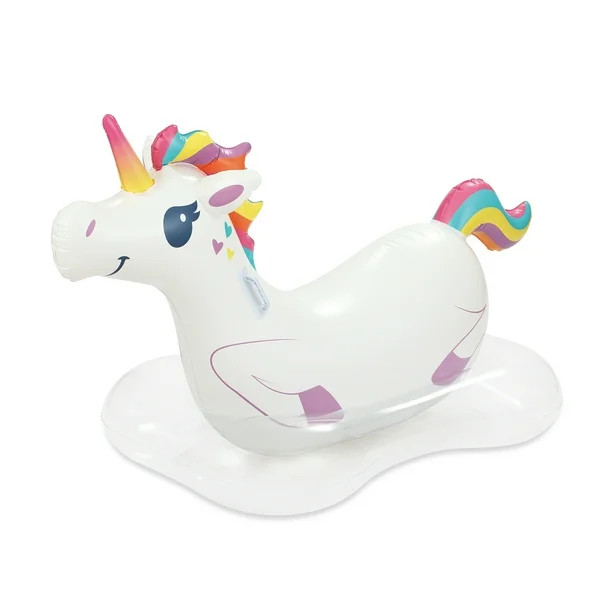 Play Day Inflatable Unicorn Ride-on Pool Float, White, for Kids and Adults - Walmart.com | Walmart (US)