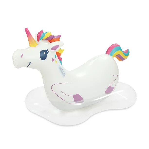 Play Day Inflatable Unicorn Ride-on Pool Float, White, for Kids and Adults | Walmart (US)