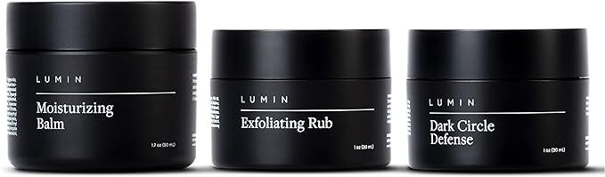 Lumin - Correction Trio Set - Skin Care Kit for Men - Dark Circle Defense, Exfoliator, Moisturize... | Amazon (UK)