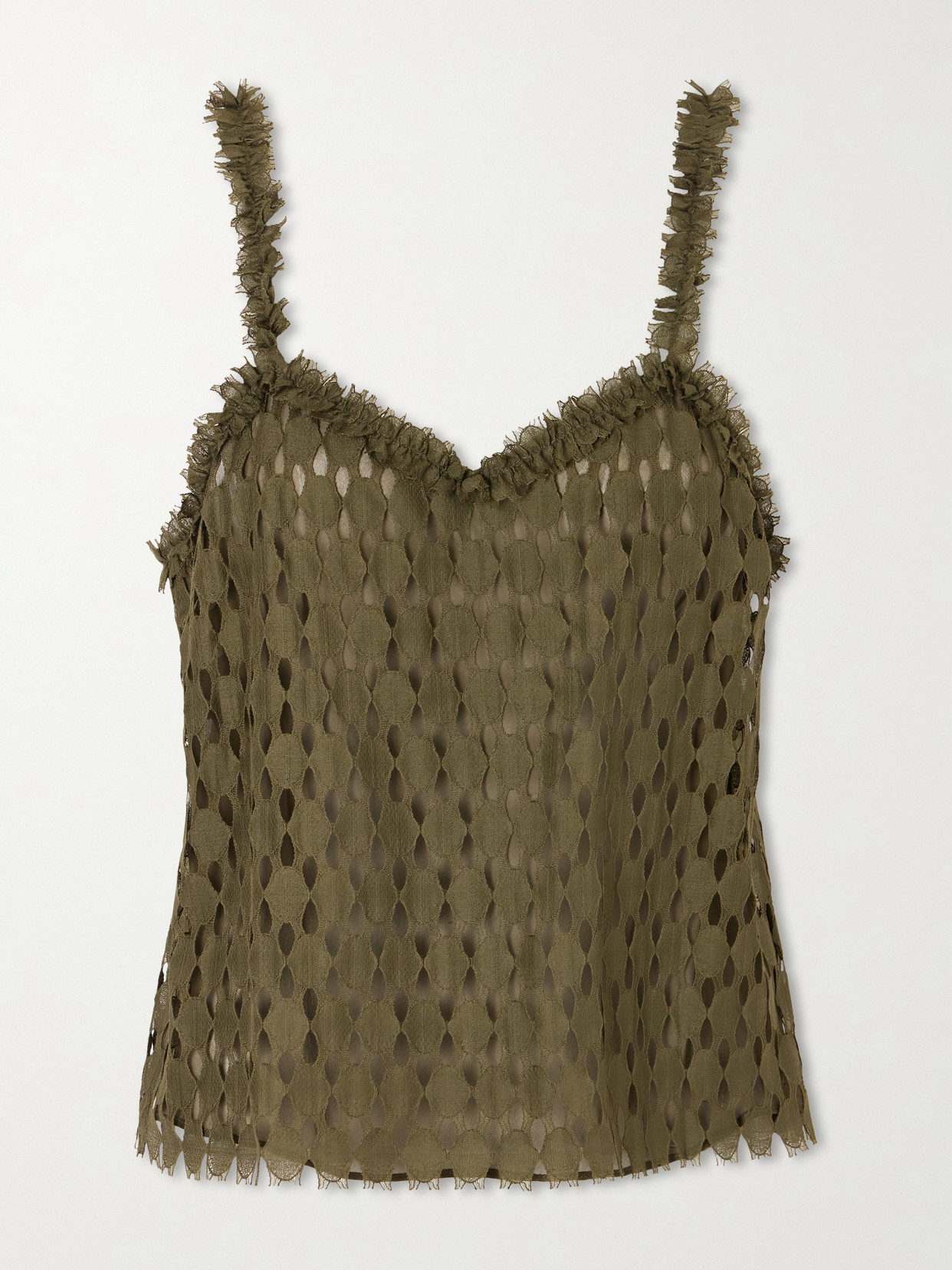 Ulla Johnson - Francoise Cotton-blend Lace Top - Green | NET-A-PORTER (US)