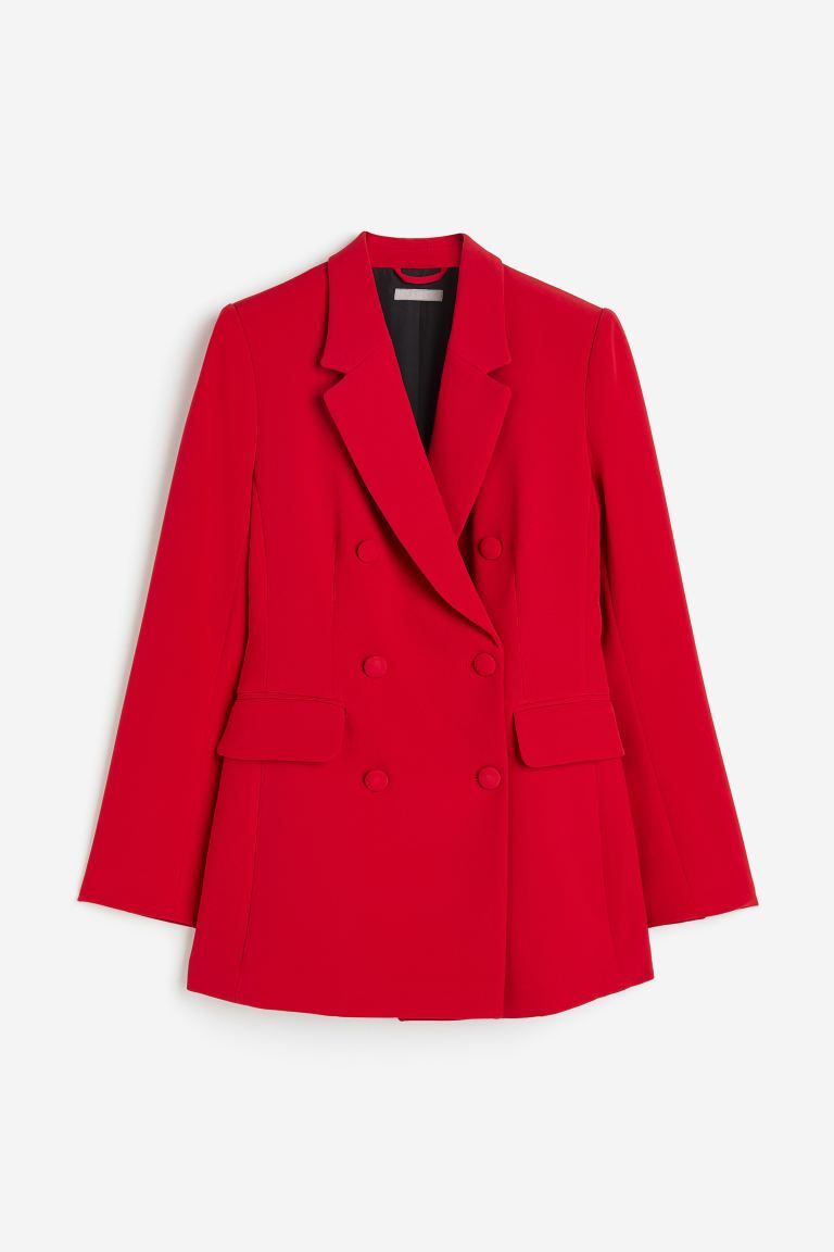 Double-breasted Blazer - Red - Ladies | H&M US | H&M (US + CA)