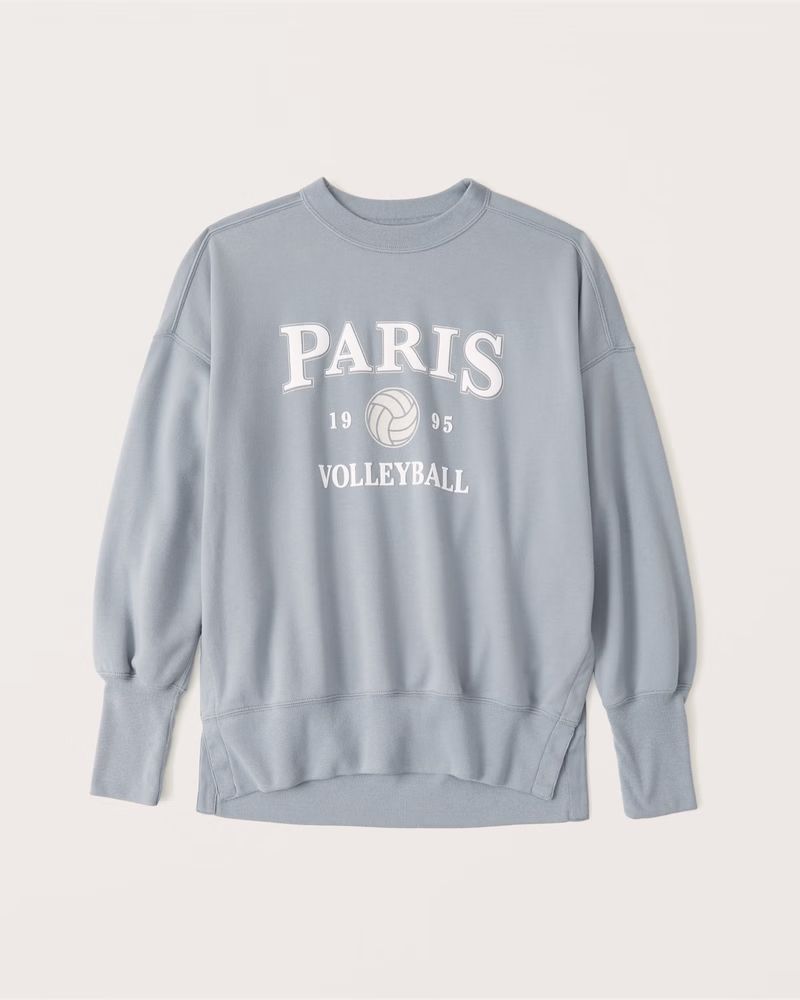 Women's Tunic Varsity Graphic Crewneck Sweatshirt | Women's Tops | Abercrombie.com | Abercrombie & Fitch (US)