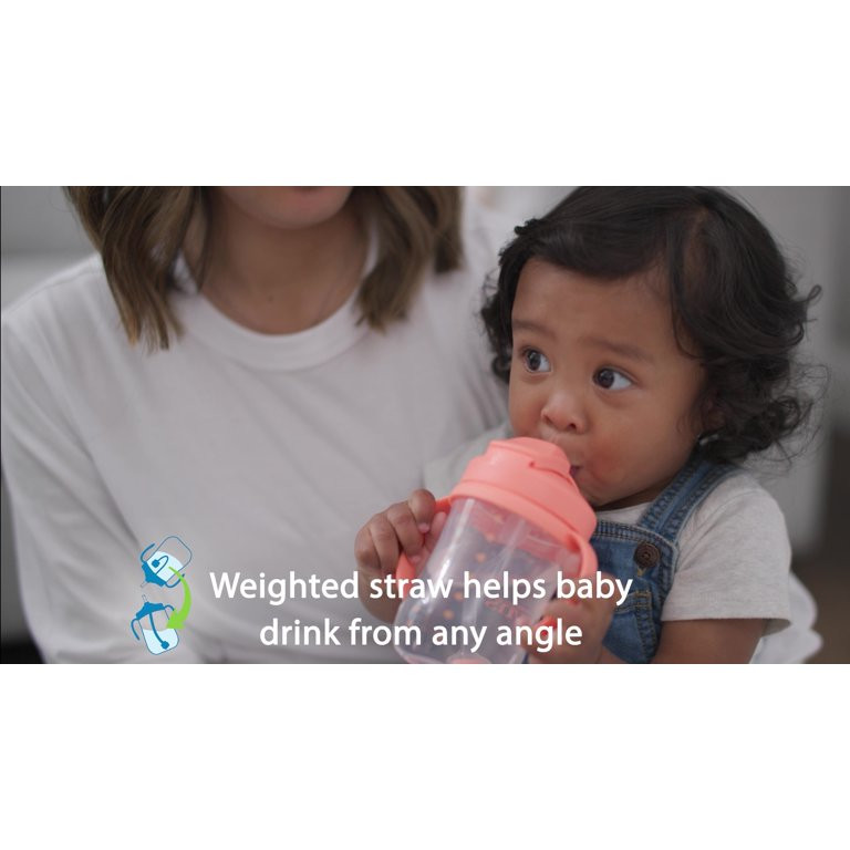 Dr. Brown's Milestones Baby's First Straw Cup, Training Cup with Weighted Straw, 9oz/270ml, Dark ... | Walmart (US)