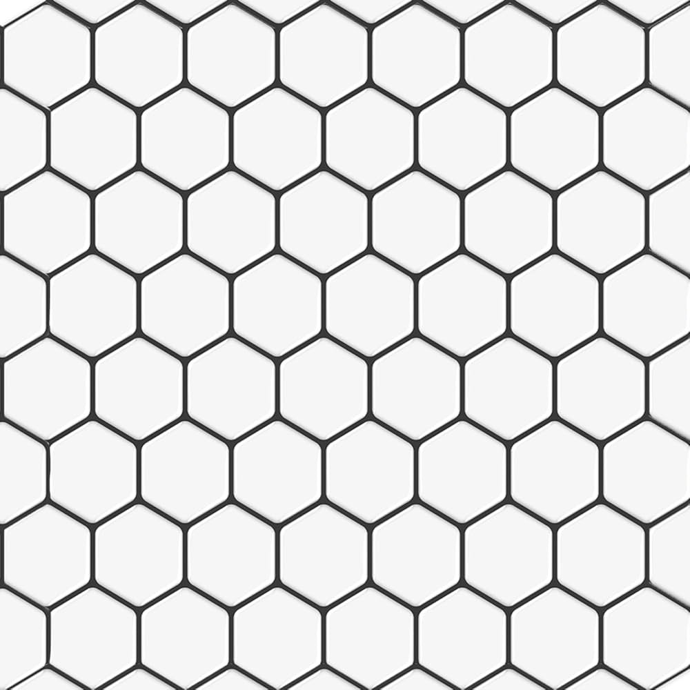 Peel & Stick Backsplash for Kitchen & Bathroom, (8) 12x12-inch Sheets Covers 8 Sq. Ft, White Hexa... | Amazon (US)