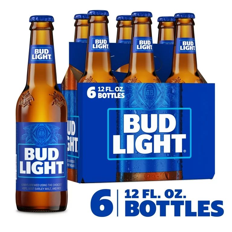 Bud Light Beer, 6 Pack Lager Beer, 12 fl oz Glass Bottles, 4.2% ABV, Domestic Beer - Walmart.com | Walmart (US)