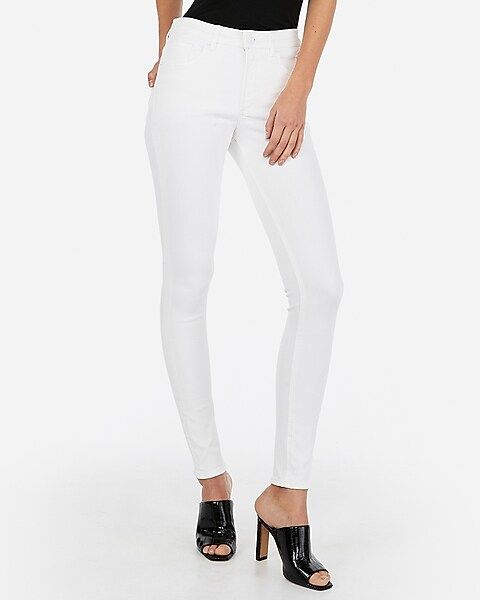 High Waisted Denim Perfect White Skinny Jeans | Express