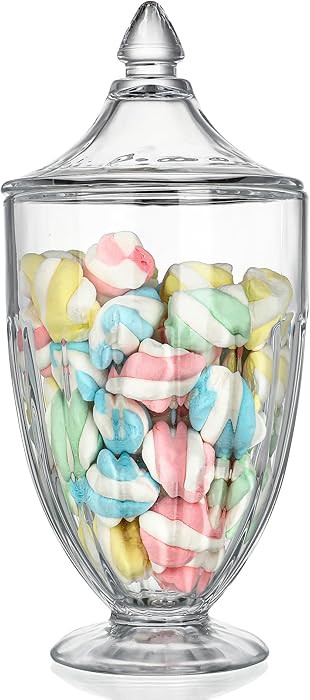 26oz Glass Decorative Candy Jars Clear Cookie Jar Storage Jar with Lid for Candy Buffet Wedding D... | Amazon (US)