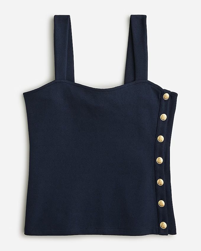 Button tank top in cotton-blend bouclé | J.Crew US