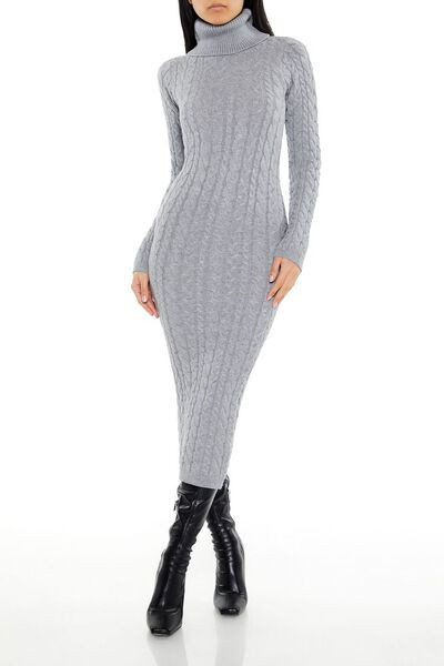 Cable Knit Midi Sweater Dress | Forever 21