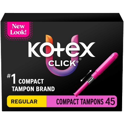 Kotex Click Compact Unscented Tampons - Regular - 45ct | Target