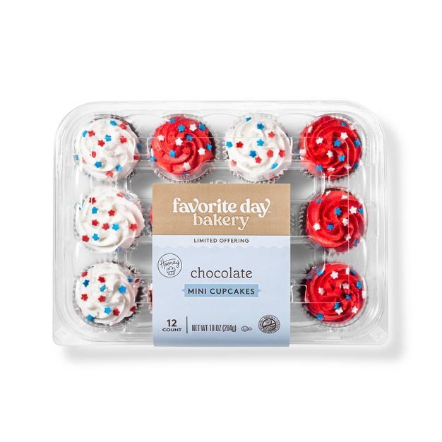 Patriotic Chocolate Mini Cupcakes - 12ct - Favorite Day&#8482; | Target