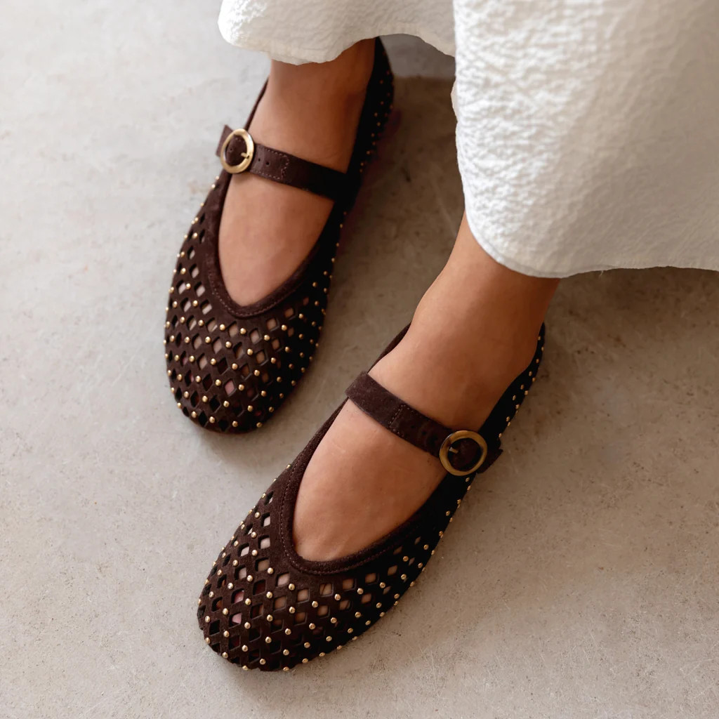 Lottie Mary Jane: Chocolate Brown Suede | Air & Grace
