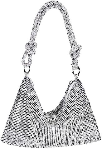 Rhinestone Purse Sparkly Evening bag Silver Clutch Purses for Women Evening, Cross Body Handbags ... | Amazon (US)