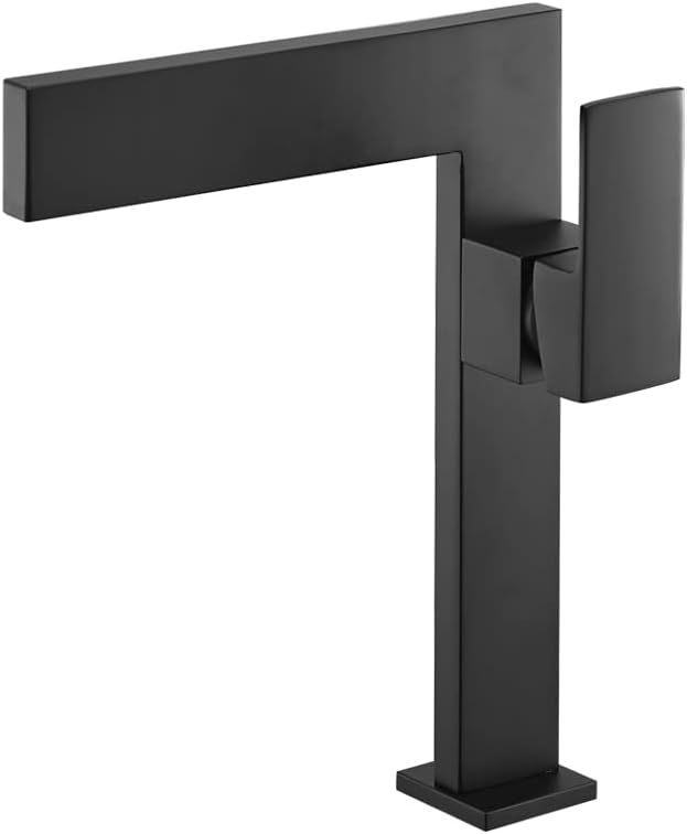 KunMai Matte Black Ultra-Thin Bathroom Vessel Sink Faucet Single Handle Waterfall Bathroom Faucet... | Amazon (US)