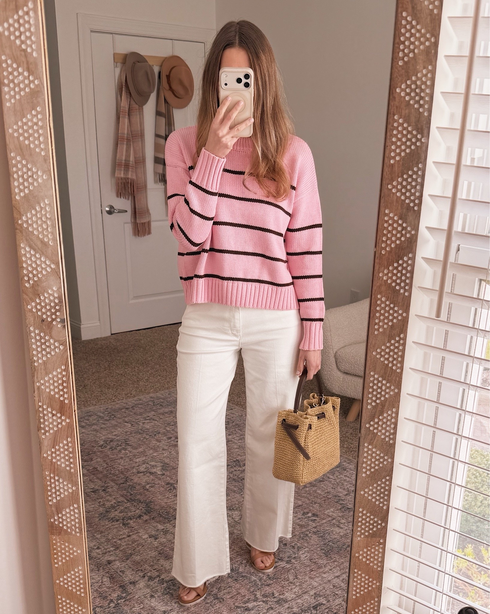 This pink striped sweater is giving me all the preppy vibes I didn't know I needed.

pink striped sweater, preppy style outfit, spring sweater, casual chic look, wide leg pants, neutral outfit, comfortable sweater, everyday style, pink and white stripes, relaxed fit sweater, spring fashion finds, effortless outfit, classic preppy look, casual spring outfit, cozy sweater style

#LTKmomlife #LTKgrwm #LTKOver40