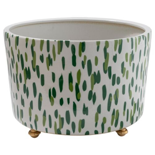 Mill Reef Palm Center Basin Planter, Green | One Kings Lane