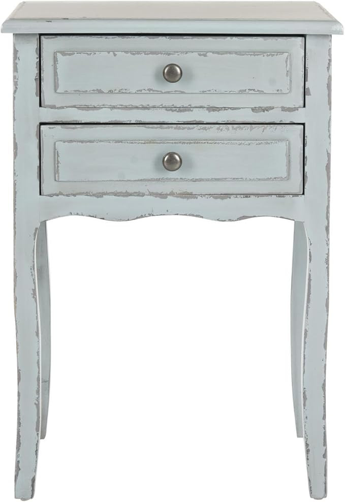 Safavieh Home Collection Lori Pale Blue and White Smoke 2-Drawer End Table | Amazon (US)