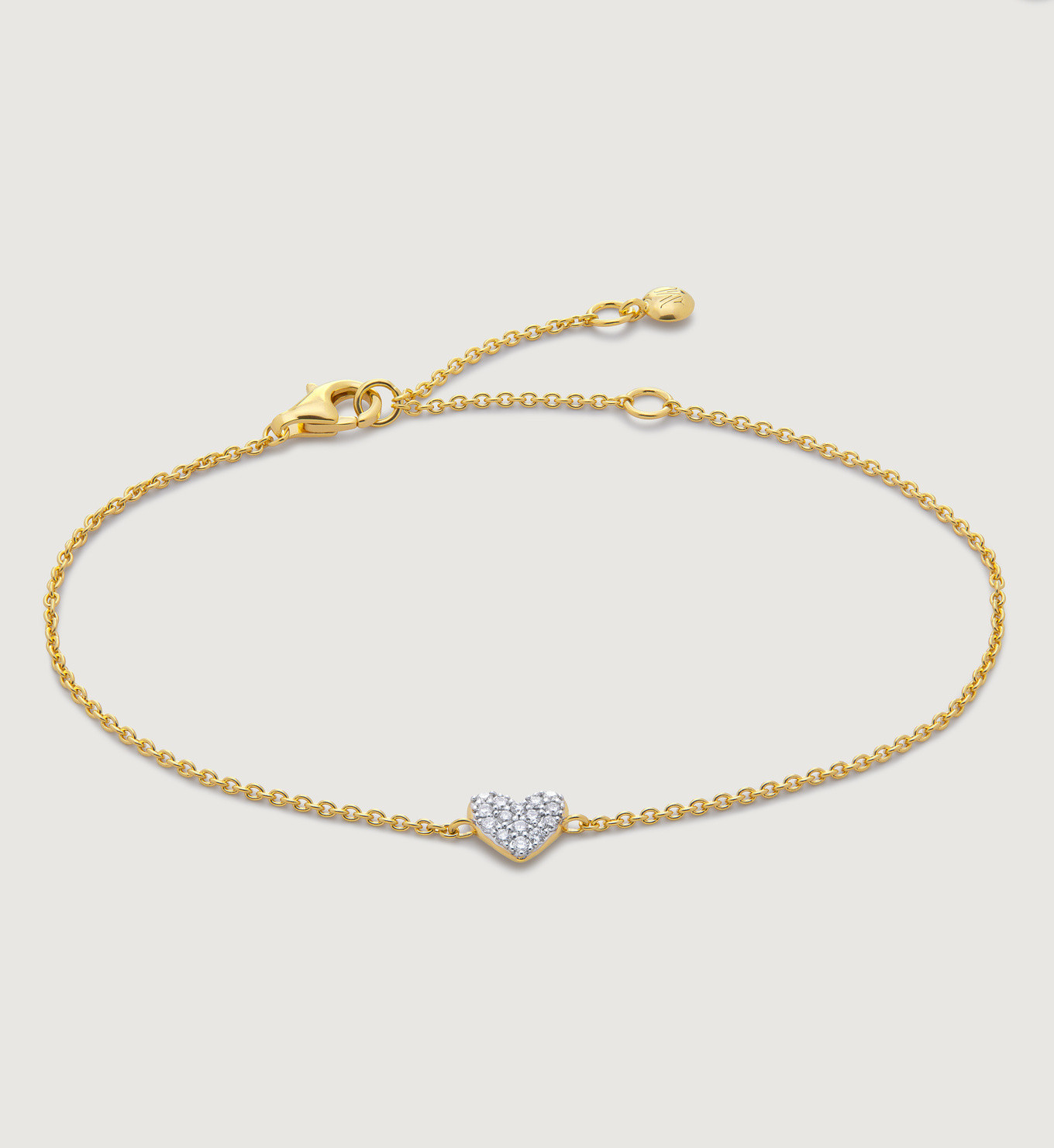 Lab Grown Diamond Heart Chain Bracelet | Monica Vinader (Global)