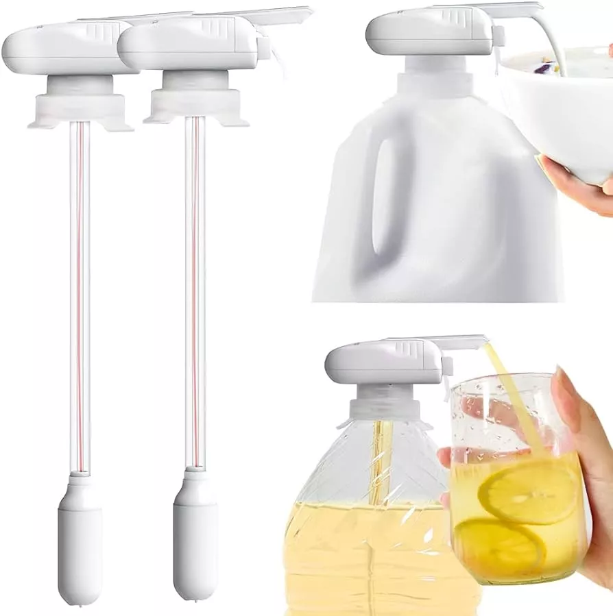 2 Pack Electric Drink Dispenser, Drink Despenseror For Fridge, Milk Gallon  Pump Dispenser, Kids Drink Tap Dispenser, Drink Dispenser For Milk, Milk