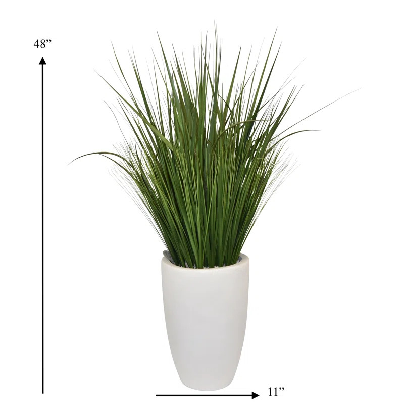 48'' Faux Foliage Grass in Cement Pot | Wayfair North America