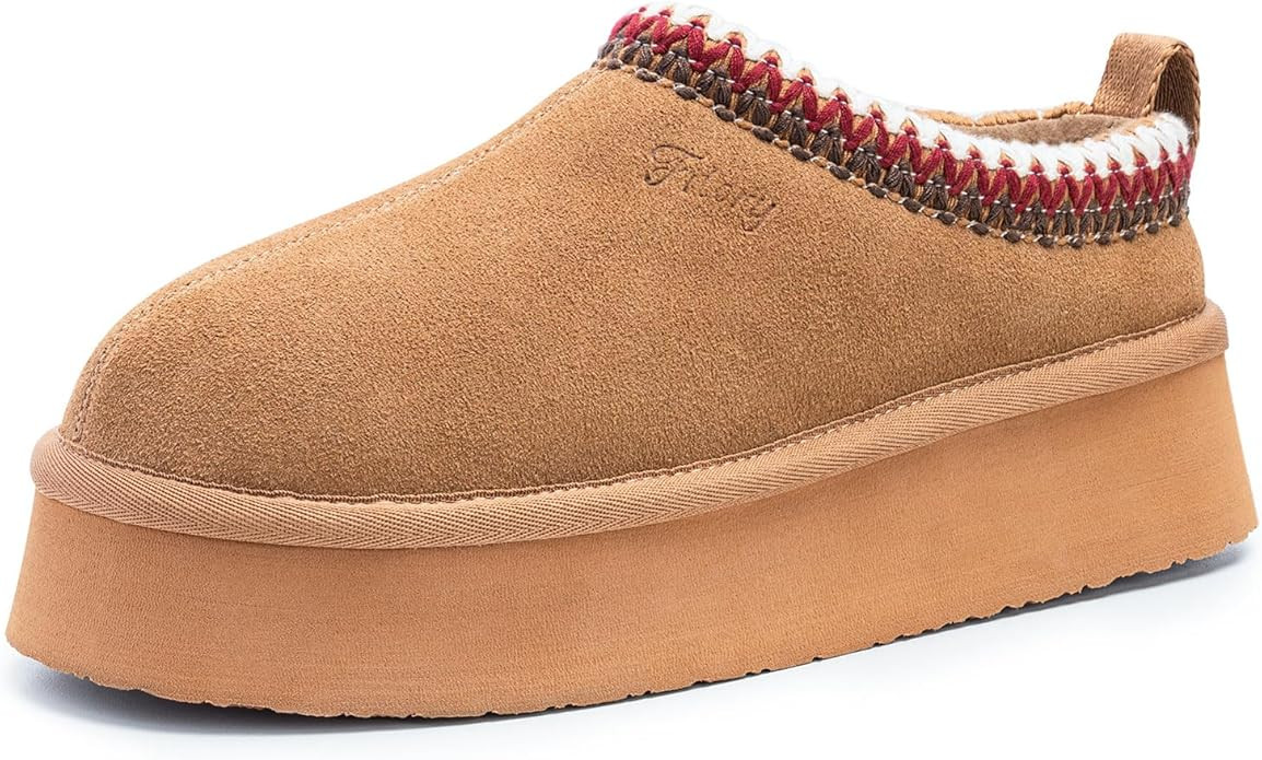 FITORY Womens Platform Slippers, Suede Ankle Boots with Fleece-lined for Indoor Outdoors Size 6-1... | Amazon (US)