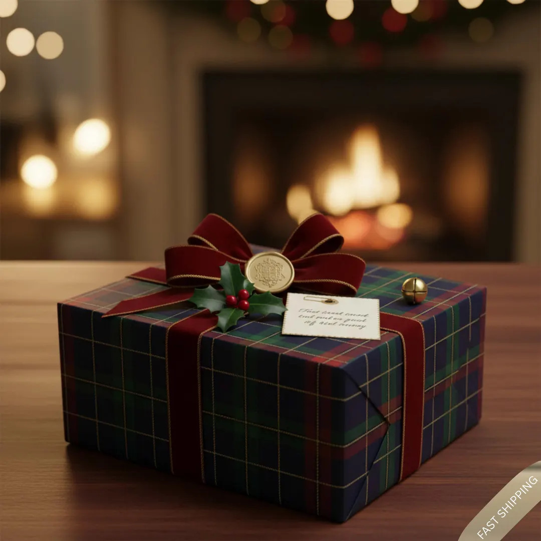 Classic Tartan Plaid Wrapping Paper | Vintage Preppy Gift Wrap | Navy Red Green Check Holiday Pap... | Etsy (US)