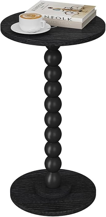 Round Side Table, Small Drink Table for Small Spaces, Pedestal End Table for Living Room, Modern ... | Amazon (US)