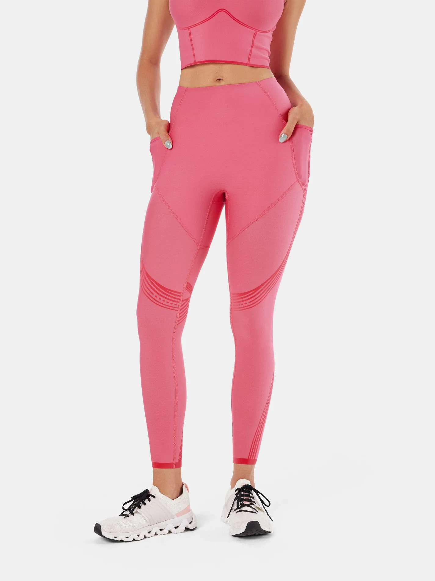 Body Sculpt Double Coverage Leggings - Hot Pink / M | Fanka INT