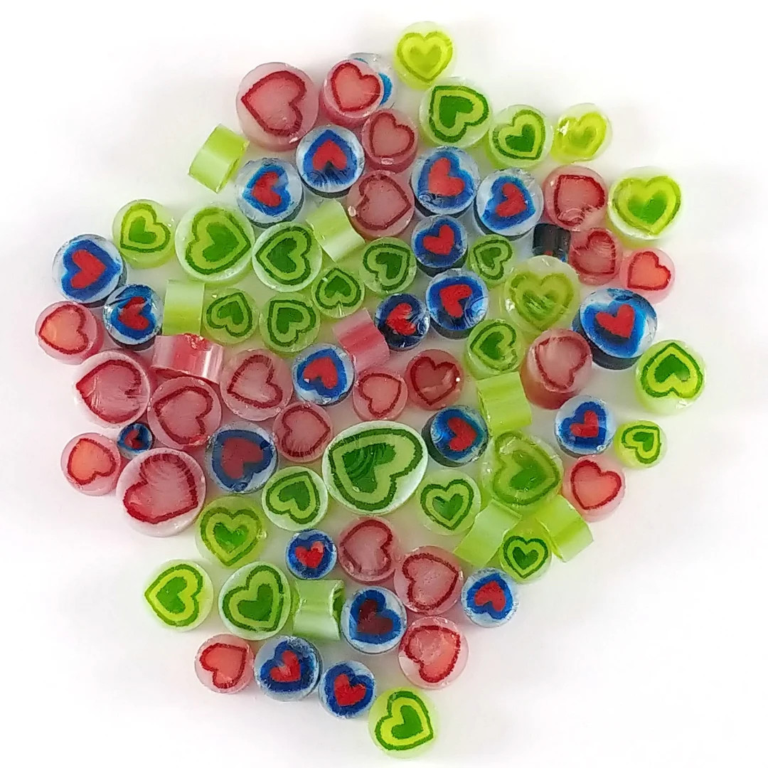 Hearts Assortment, 0.5 oz Precut, 96 COE Fusable Glass Murrine Murrini Millefiori - ASRT-H-96 | Etsy (US)