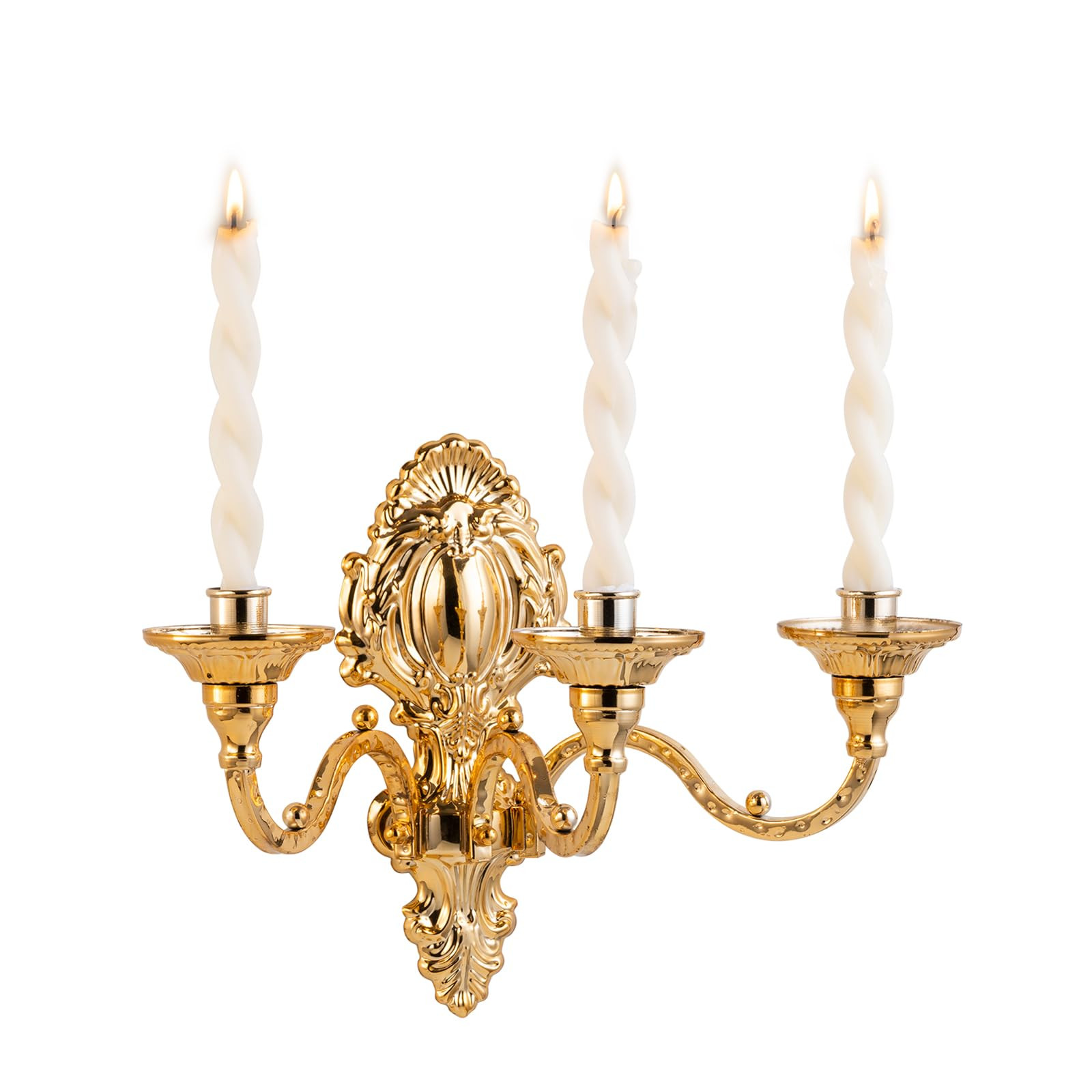3-Candle Wall Sconces,Victorian Metal Wall Mounted Candlestick,Gold Crown Candle Holders for Tape... | Amazon (US)